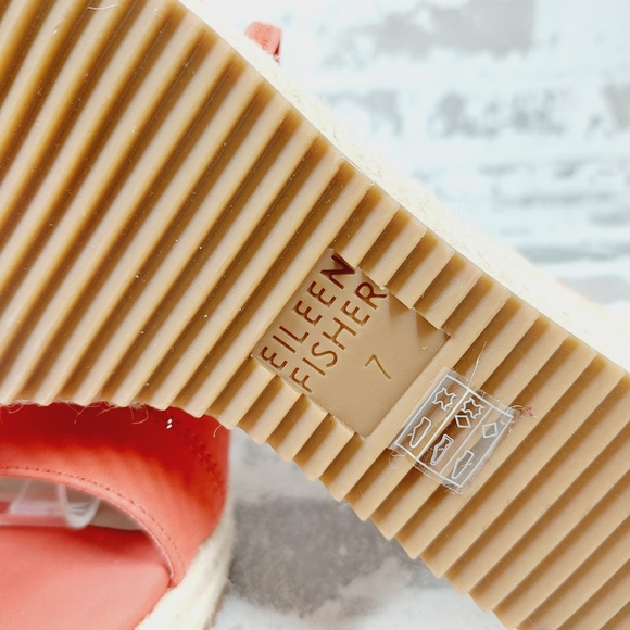 NEW Eileen Fisher Wanda Orange Leather Espadrille Sandals X95 - Picture 10 of 12